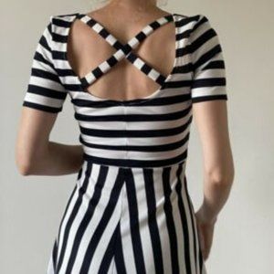 H&M Blue-White Sailor Striped Mini Dress S